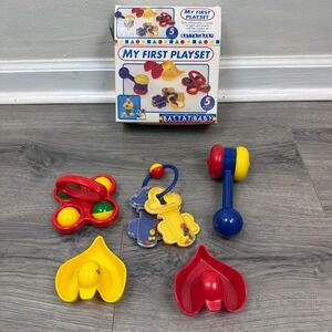 Vintage 1994 Battat Baby My First Playset • 5pc Rattle Toy Set • Lightly Used